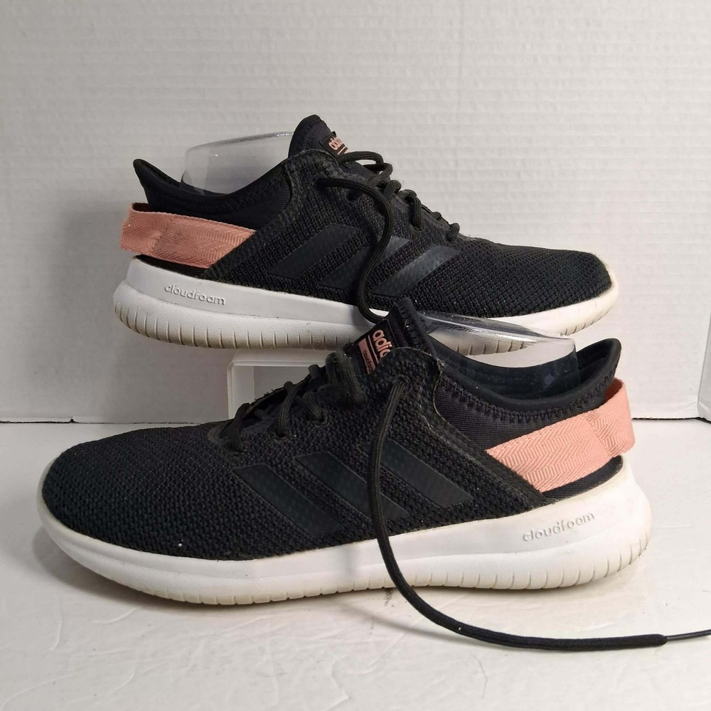 Adidas Cloudfoam Black Pink Womens Running Shoes Athletic Sneakers Size 8.5‎